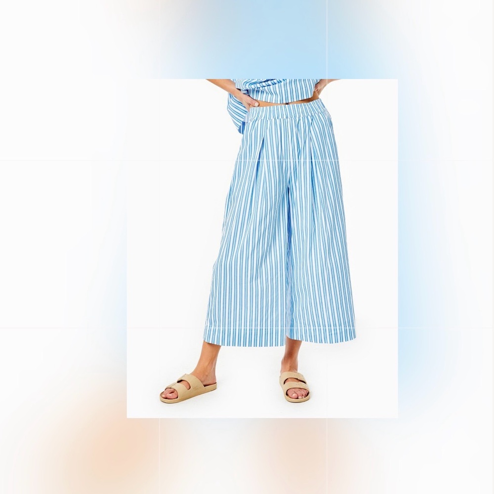 Addison Bay Sound blue and white Striped Relaxed Fit Pant - Size XS New